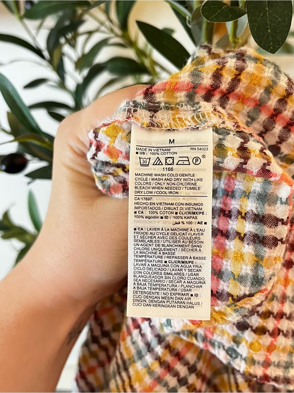 Fall Flowy Multicolor Plaid Ruffle V-Neck Top - Picture 2 of 4